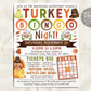 Turkey Bingo Night Fundraiser Flyer Editable Template