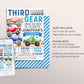 Monster Truck 3rd Birthday Invitation Editable Template, Third Gear Racing Trucks Party Bash Invite, Crush On Over Third Birthday Evite