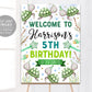 Turtle Birthday Welcome Sign Editable Template