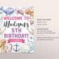 Under The Sea Birthday Welcome Sign Editable Template, Girl Oneder The Sea Ocean Animals Underwater Adventure Party Aquarium Trip Poster