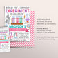 Science Birthday Invitation Editable Template, Girl Birthday Experiment Party Invite, Kids Science Lab Calling Mad Scientists Party Evite