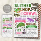 Reptile Joint Siblings Birthday Invitation Editable Template