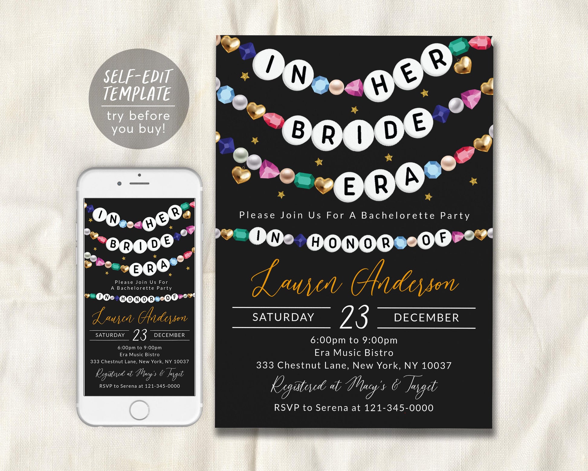 In Her Bride Era Invitation Editable Template