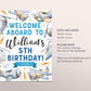 Airplane Birthday Party Welcome Sign Editable Template, Boy Aviation Plane Theme Fly On Over Party Poster, Welcome Aboard Pilot Decor