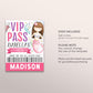Mermaid Birthday VIP Pass Editable Template, Under The Sea Mermaid Party All Access Pass, Magical Underwater Name Insert, ID Badge Lanyard