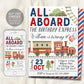 Train Birthday Invitation Editable Template