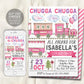 Train Birthday Invitation Editable Template