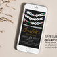 In My Thirties Era Invitation Editable Template, Friendship Bracelet Party Invite, Thirtieth 30th Birthday Girl Eras Music Black Gold Evite
