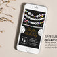 In My Volleyball Era Birthday Invitation Editable Template, Volleyball Friendship Bracelet Party Invite, Sports Game Black Gold Eras Evite