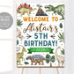 Dinosaur Birthday Party Welcome Sign Editable Template