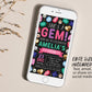 Gems Birthday Invitation With Photo Editable Template, She's A Gem Party Invite, Gemstones Geode Rocks Crystal Our Little Gem Black Evite
