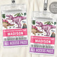 Dinosaur Party ID Badge VIP Pass Editable Template