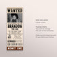 Wanted Birthday Ticket Invitation Editable Template, Cowboy Wild West Western Birthday Party Invite, Notorious Outlaw Southwestern Evite