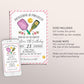 Pickleball and Prosecco Birthday Invitation Editable Template, Pink Adult Pickle Ball 30th 40th 50th Birthday Party Invite, Sport Evite