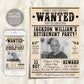 Retirement Wanted Poster Invitation Editable Template
