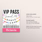Dance Era VIP Pass Editable Template, Eras Dance Friendship Bracelet Party Music Party VIP Badge, Disco Ball VIP Insert for Lanyard Ticket