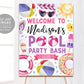 Pool Party Birthday Welcome Sign Editable Template