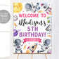 Outer Space Birthday Party Welcome Sign Editable Template