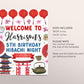 Hibachi Birthday Welcome Sign Editable Template, Hibachi Japanese Restaurant Party Poster, Japan BBQ Dinner For Kids And Adults Asian Decor