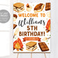 S&#39;mores Birthday Welcome Sign Editable Template