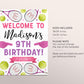 Tennis Birthday Welcome Sign Editable Template, Girl Wimble-One Tennis Ball Racket Birthday Poster, Sports Poster, Tournament Game Set Match