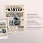 Graduation Wanted Poster Invitation Editable Template, Senior Graduation Announcement Party Newspaper Invite, Grad College High School Evite