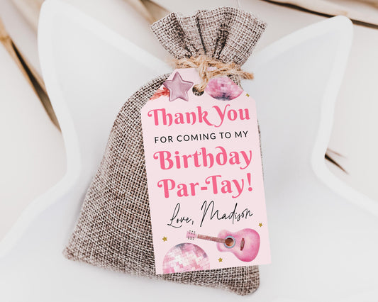 Eras Birthday Party Favor Tags Editable Template