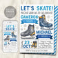 Ice Skating Joint Siblings Birthday Invitation Editable Template