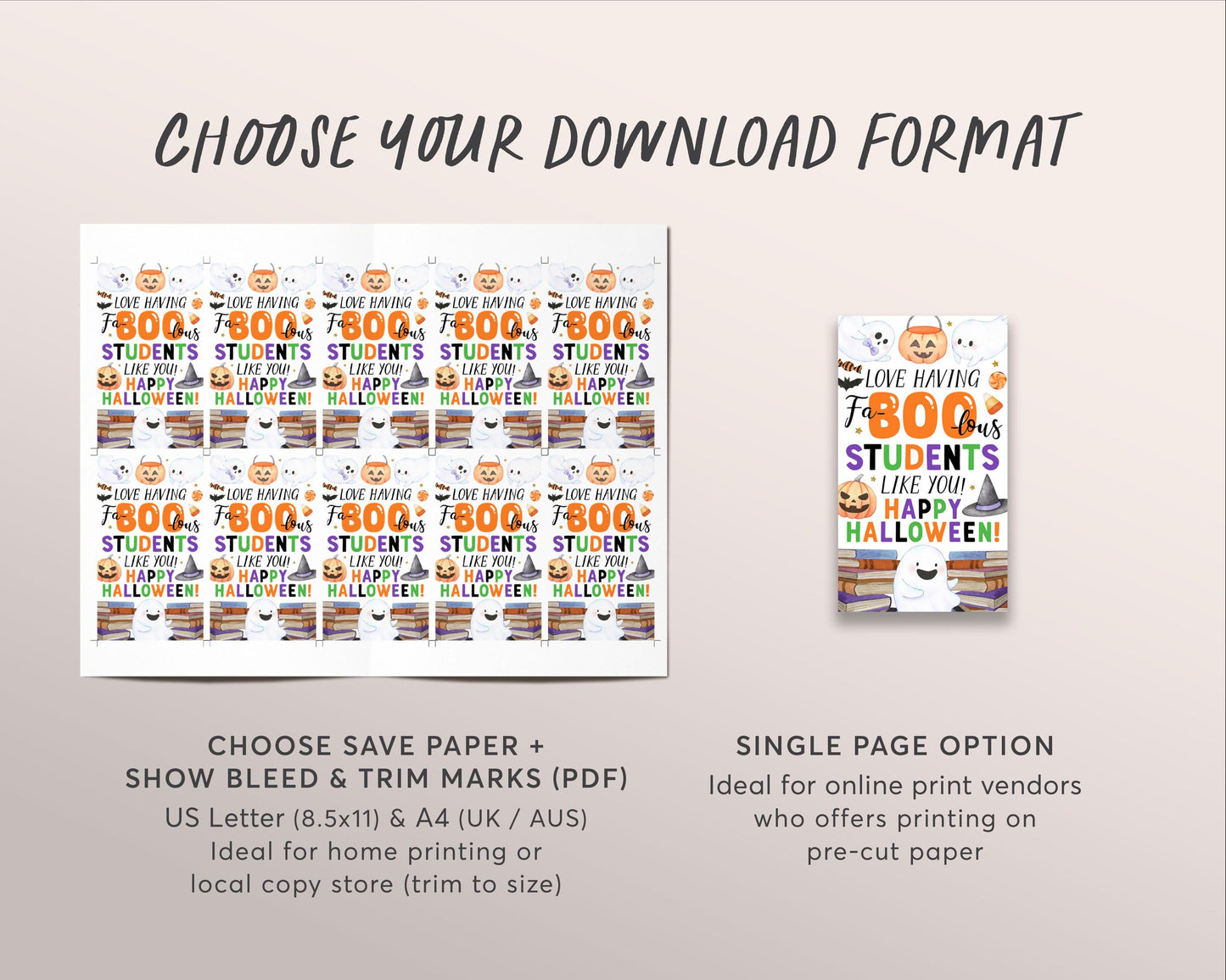 Student Appreciation Halloween Gift Tag Editable Template, Faboolous Students Like You Classroom Appreciation Labels Favor Tag From Teacher