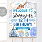 Sleepover Birthday Party Welcome Sign Editable Template