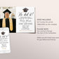 Graduation Invitation With Photo Editable Template, He did it Graduation Announcement Party Invite for Him, Grad College High School Evite