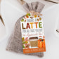 Fall Thanks a Latte Gift Tag Editable Template, Coffee Thank You Appreciation Labels, Autumn Leaves Tag For Employee Coworker Volunteer