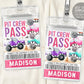 Monster Truck Pit Crew Birthday VIP Pass Editable Template