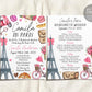Paris Bachelorette Itinerary And Invitation Editable Template
