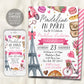 Paris Theme Birthday Invitation Editable Template
