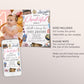 What A Onederful World First Birthday Invitation With Photo Editable Template, Girl Travel Around the World Party Invite, Vintage Map Evite