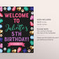 Gems Birthday Welcome Sign Editable Template, Gemstone She's A Gem Party Poster, Jewelry Making Our Little Gem Crystal Gemology Board Banner