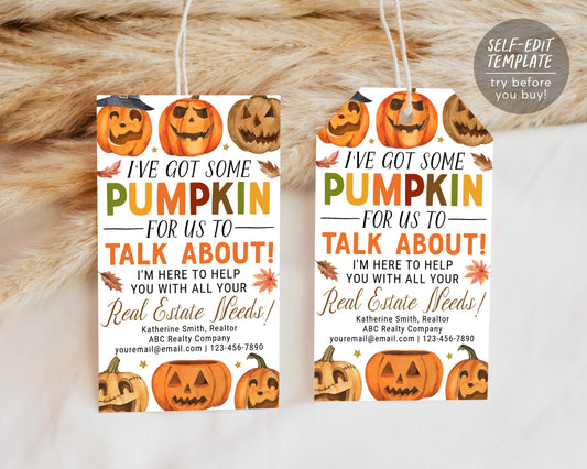 Halloween Realtor Pop By Tags Editable Template