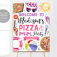 Pizza Pool Party Welcome Sign Editable Template