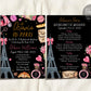 Paris Bachelorette Itinerary And Invitation Editable Template