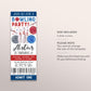 Bowling Birthday Ticket Invitation Editable Template, Boy Sports Bowling Alley Party Evite, Kids Bowling Ball Pin Strike Up Some Fun Evite