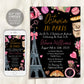 Paris Bachelorette Itinerary And Invitation Editable Template, Paris Travel Planner Invite France Girls Night Out Weekend Schedule Hen Party