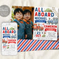 Train Joint Siblings Birthday Invitation With Photo Editable Template