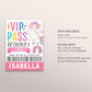 Unicorn Birthday VIP Pass Editable Template, Unicorns Rainbow Party All Access Pass, Magical Day Shooting Star Name Insert, ID Badge Lanyard