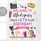 Movie Night Birthday Welcome Sign Editable Template