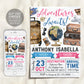Adventure Awaits Travel Joint Siblings Birthday Invitation Editable Template,