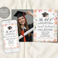 Graduation Floral Invitation With Photo Editable Template