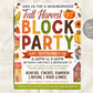 a flyer for a fall harvest block party