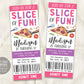 Pizza Birthday Ticket Invitation Editable Template