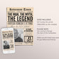 The Man The Myth The Legend Retirement Invitation Editable Template, Funny Retirement Vintage Newspaper Party Invite, Career Farewell Evite